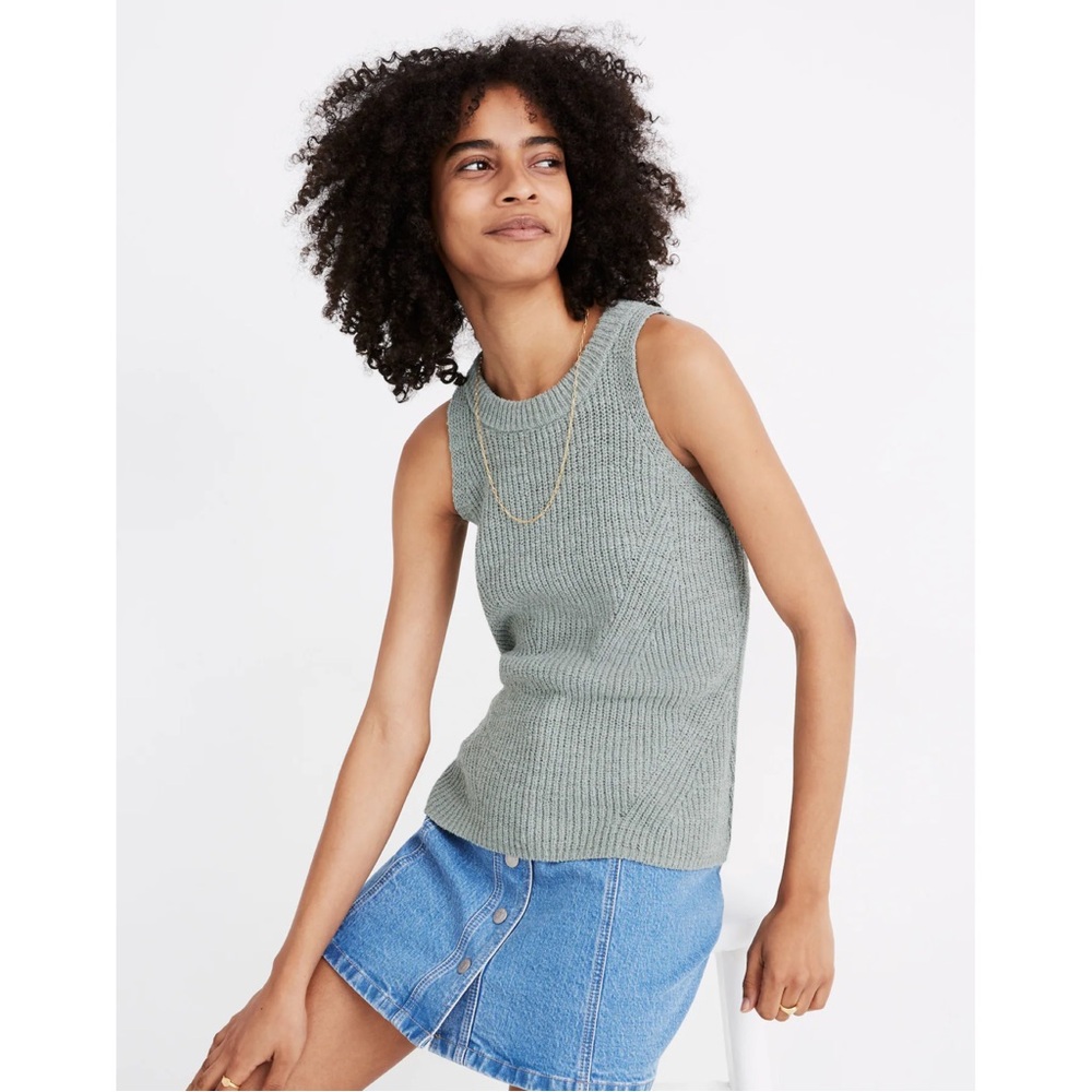 Madewell Jensen Sweater Tank Top in Frosted Sage